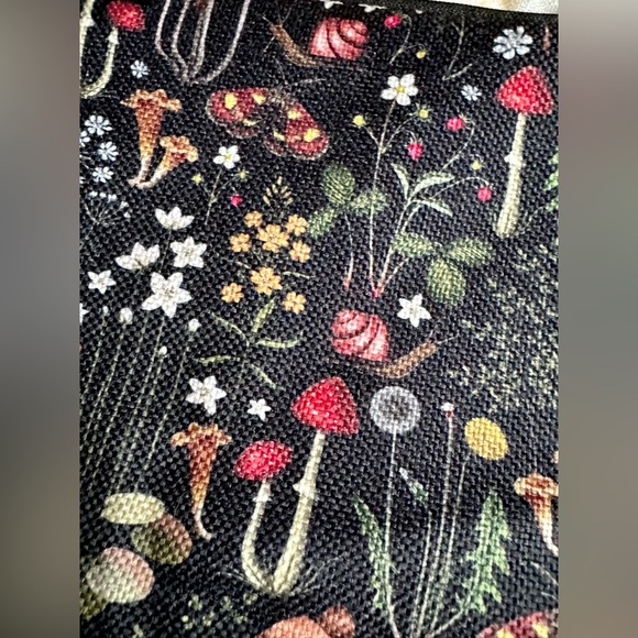 New Mushroom Core Flowers Snail Dandelion Botanical Makeup Tech Pencil Bag - 9” - Picture 7 of 12